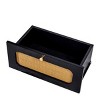 GlasFlength Nightstands Modern Rattan Accent Bedside Table with Two Woven Drawers Elegant Style for Bedroom, Black, 18.9"*13.58"*23.8" - 4 of 4