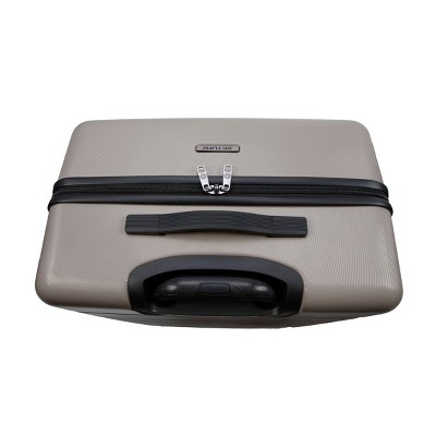 Skyline Hardside Large Checked Spinner Suitcase - Oxford Tan: Telescoping Handle & 8 Wheels ‼️has scratches on the outside ‼️