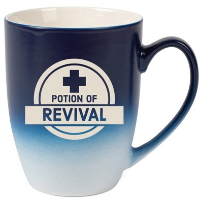 100 North Magic Potion 10 Ounce Navy Blue and White Two Toned Ombre, Comfortably Fits Your Hands, Ceramic Tea Coffee Cup Mug, Potion of Revival