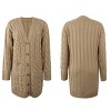Womens Long Jackets Knee Length Cable Knit Sweater Cardigan Button Down Cozy Knitwear with Pockets Lightweight Knit Coats Fall Outwear - 3 of 3