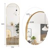 65" x 22" Arched Free Standing Body Mirror, Floor Standing Mirror, Wall Mirror with Stand Aluminum Alloy Thin Frame with Fiberglass-The Pop Home - image 4 of 4