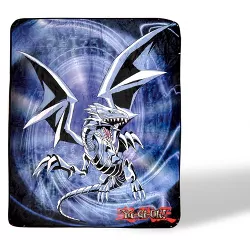 Surreal Entertainment Yu-Gi-Oh! Blue-Eyes White Dragon Fleece Throw Blanket | 45 x 60 Inches