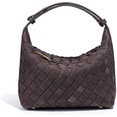 BEAFUP Luxurious Suede Hobo Bag - Women's Woven Leather Shoulder Bag with Spacious Interior