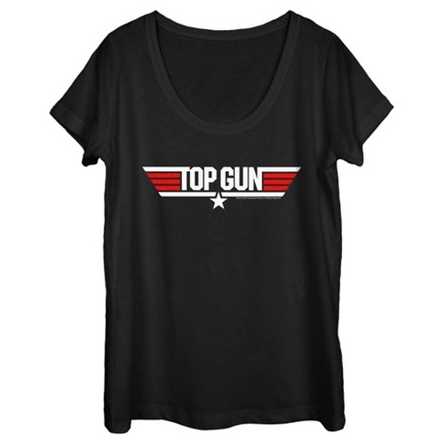 Women's Top Gun Logo Scoop Neck - Black - X Large : Target