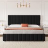 Homhougo Full Linen Upholstered Platform Bed Frame with 4 Storage Drawers, Adjustable Headboard, Wooden Slats Support, No Box Spring Needed, Grey - 2 of 4