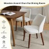 Upholstered Dining Chairs, Green Fabric High Back Dinner Chairs with Deep Seat, Wood Legs, Comfortable Kitchen Chairs for Dining Room - 3 of 4
