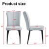 FONTOI 2PCS Modern Minimalist Dining Chairs with Seat Cushion&Curved Backrest for Family, Restaurants, Coffee Shops, Gray&Black, 17.7"*35"*17.3" - 3 of 4