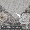 Washable Runner Rug Non Slip Floor Carpet, Low Pile Distressed Kitchen Rug, Non-Shedding Faux Wool Soft Rug, Vintage Printed Rug - 4 of 4
