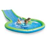 Hearthsong Extra Long 25-Foot Double Lane Water Slide with Sprinkler, Splash Pool, and 2 Inflatable Speed Boards