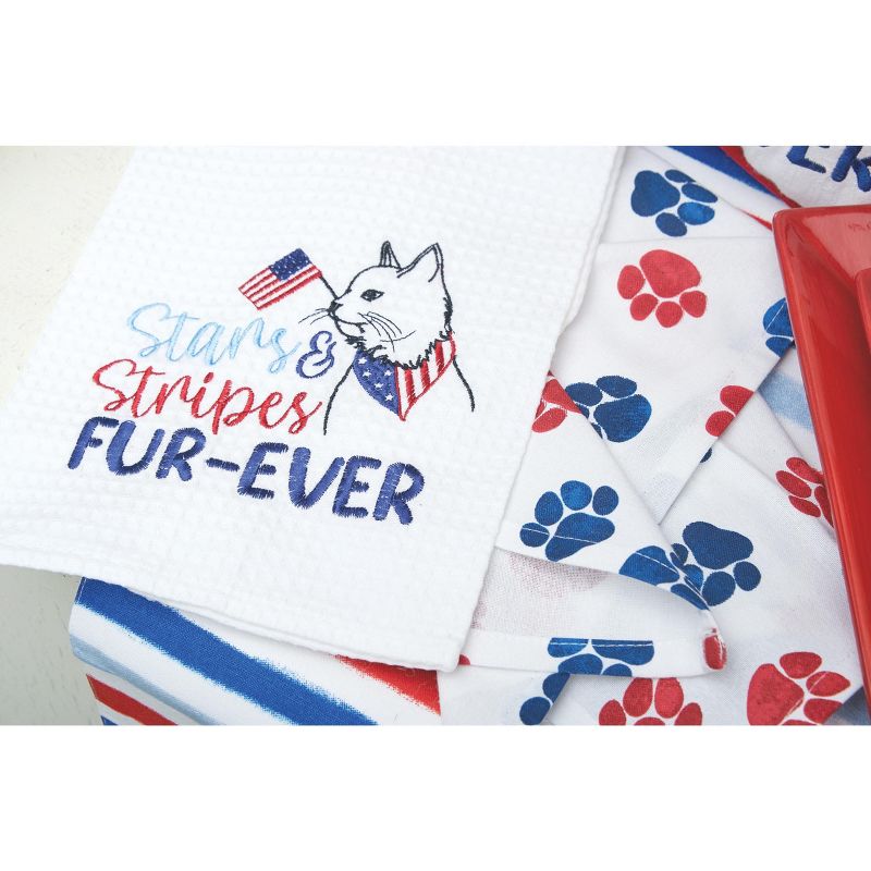 C&F Home Stars & Stripes Cat Fourth of July Cotton Kitchen Towel, 2 of 5