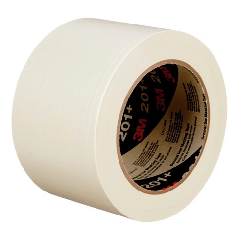 3M - 201+ 7 x 60yd General Use 201+ Masking Tape - 7 in. (W) x 180 ft. (L)  Crepe Masking Tape Roll with Solvent Free Rubber Adhesive - Laser Engraving  Supply