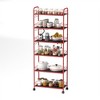 6 Tier Slim Rolling Storage Cart, Metal Mobile Shelving Unit, Lockable Utility Cart with Basket for Kitchen Bathroom Laundry Narrow Places - 3 of 4