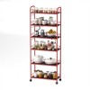 6 Tier Slim Rolling Storage Cart, Metal Mobile Shelving Unit, Lockable Utility Cart with Basket for Kitchen Bathroom Laundry Narrow Places - image 3 of 4