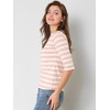 INSPIRE CHIC Women's Elbow Sleeves Boat Slim Fit Casual Stripe Animal Print Multi Floral Pattern T-Shirt - 4 of 4