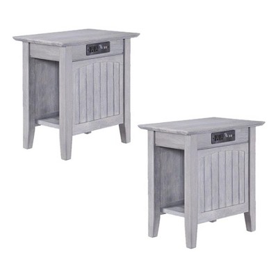 AFI Furnishings Nantucket Chair Side Table Set of 2 with Charger DW