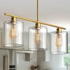 DORESshop Modern 3/4 Light Gold Kitchen Island Pendant Light , Retro Industrial Linear  Ceiling Lights with Clear Glass Shade for Kitchen - 2 of 4