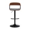 HomeRoots Gray and Black Faux Leather with Metal Swivel Adjustable Height Bar Chair - 4 of 4