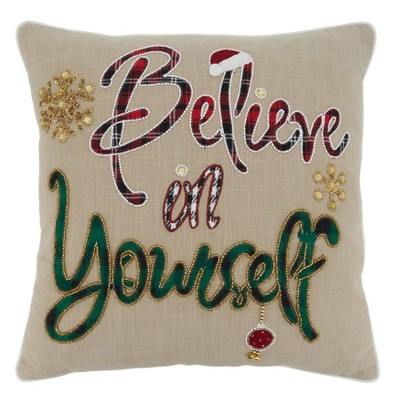 Believe in Yourself Poly Filled Throw Pillow - Saro Lifestyle