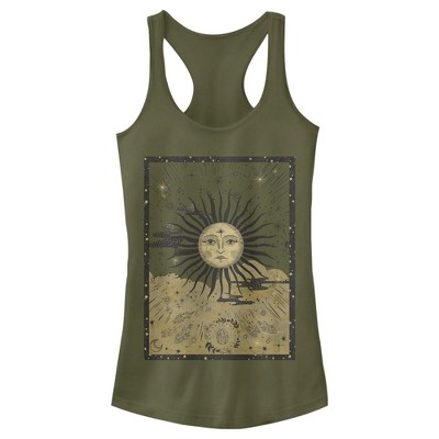 Juniors Womens Lost Gods The Sun Tarot Card Racerback Tank Top