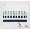 Bacati - Girls Triangles Mint Navy 3 pc Muslin Cotton Crib Bedding Set - image 2 of 4