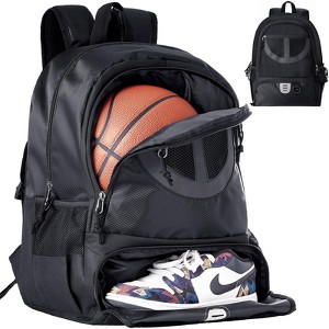 Generic Basketball Bag Backpack for Men Women with Ball & Shoes Compartment 30L Capacity - 1 of 4