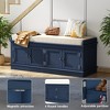 Storage bench w/4 Doors and Adjustable Shelves,ShoeBench w/Removable Cushion & Seating for Entryway Living Room Hallway Bedroom - 4 of 4