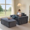 MAXYOYO 65"x49" Modern Corduroy Chaise Lounge Sofa Bed with Pillows for Living Room & Bedroom, No Assembly Required - 2 of 4