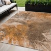 Orange Copper And Terra Cotta Abstract Washable Indoor Outdoor Area Rug - 2 of 4