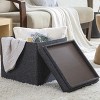 Ornavo Home Collapsible 15" Inch Square Storage Ottoman with Reversible Tray Lid - 3 of 4