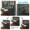 Dog House with Rremovable Ttray, Double-Door Dog House, lift Panel, 360 Degree Rotation -3 Height Adjustable Feeding Bowls - 4 of 4