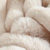 Evo Bytes 3 Pieces Fluffy Striped Duvet Cover Set Super Soft Faux Fur Winter Warm Fuzzy Fleece Bedding Set-King Duvet Cover + 2 King Pillowcases-Beige - 3 of 4