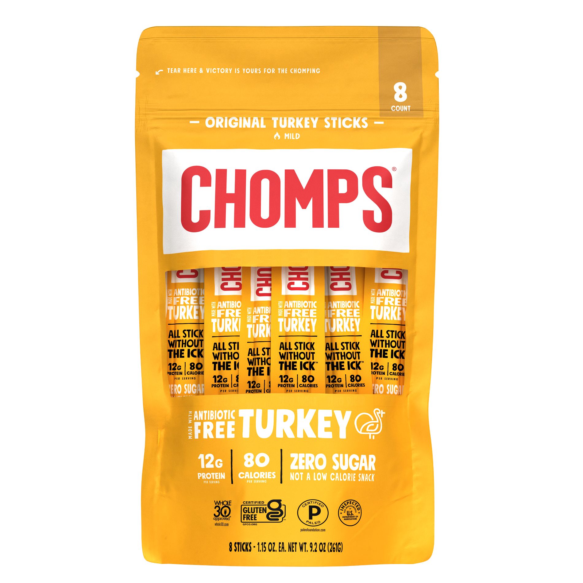 Chomps Original Turkey Sticks - 9.2oz/8ct