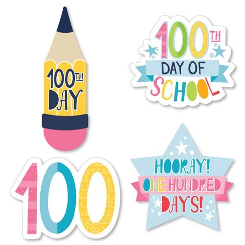 Big Dot Of Happiness Happy 100th Day Of School - Diy Shaped 100 Days ...