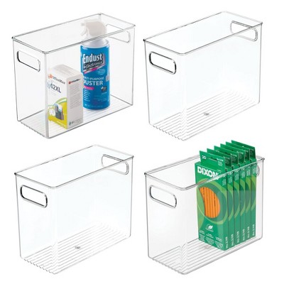 Mdesign Small Plastic Office Storage Container Bin With Handles - 6 Pack :  Target