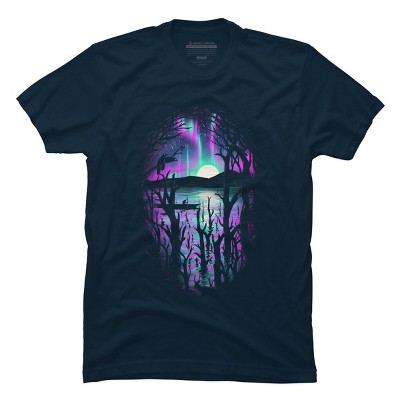 Men's Design By Humans Night With Aurora By nicebleed T-Shirt
