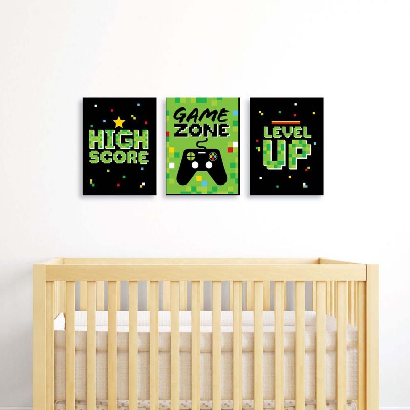 Big Dot of Happiness Game Zone - Nursery Wall Art and Pixel Video Game Kids Room Decorations - Gift Ideas - 7.5 x 10 inches - Set of 3 Prints, 2 of 8