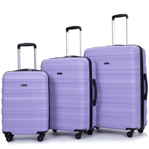 3 Piece PC Spinner Luggage Set with TSA Lock Lightweight Expandable Suitcases for Travel 21" 25" 29" - Cuddlewood - 1 of 4