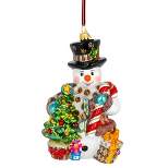Huras Snowman Dressed To Impress Cl  -  1 Limited, Exclusive Glass Christmas Ornament 6.5 Inches -  Heirloom Christmas Ornament  -  Hf504cl  -  Glass 