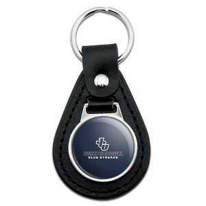 John Carroll University Blue Streaks Logo Black Leather Keychain - 1 of 4