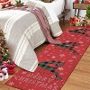 GustoWave Christmas Rug with Snow Reindeer Area Rugs for Living Room, Low Pile Washable - 2 of 4