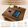 Dyonery Farmhouse Nightstand with Charging Station 18" Rustic End Table - 3 of 4