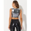 INSPIRE CHIC Women's Metallic Sleeveless Cut Out Party Holographic Crop Tank Tops - 3 of 4