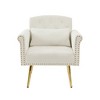 Velvet Armchair, Tufted Accent Chair with Gold Metal Legs, Foam Seat & Back, Living Room, Bedroom, Apartment Seating - 4 of 4