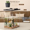 Mini Desktop Rectangular Fish Tank Aquarium Starter Kit with Pump for Shrimp Small Fish, LED Light, Simulated Water Plants, Black - 4 of 4