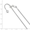 Black Bow Jewelry 1.45mm Rhodium Plated Sterling Silver Adj. Hollow Spiga Chain Necklace - 2 of 4