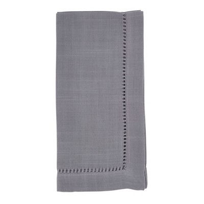 C&f Home Hemstitch Solid Slate Grey Napkin, Set Of 6 : Target