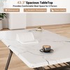 Dining Table Set for 4, Kitchen Table 5 Piece Set with 4 Lamb's Velvet Upholstered Chairs with Storage Shelves At The Bottom for Small Kitchens - 4 of 4