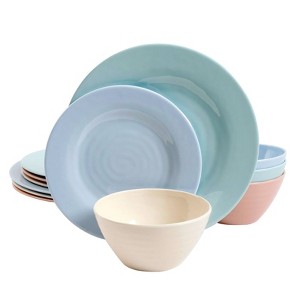 Gibson Elite 12pc Melamine Brist Dinnerware Set - 1 of 4
