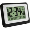 Digital Atomic Black Wall Clock with Temperature Display for Home Office Living Room - 3 of 4