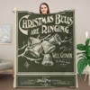 1pc Vintage Victorian Christmas Sofa Throw Blanket - Soft Flannel Large Blanket - Machine Washable All-Season for Living Room, Bed, Travel - 3 of 4